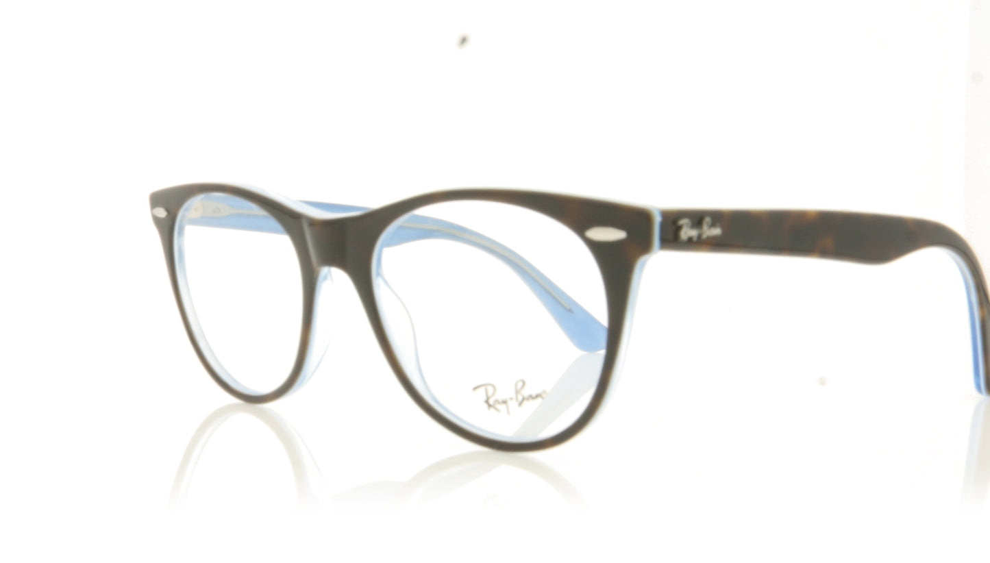 Ray-Ban Wayfarer Ii 5883 Top Havana On Light Blue Glasses - Angle