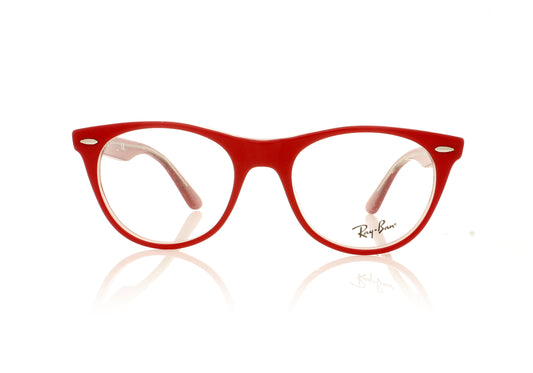 Ray-Ban Wayfarer Ii 5987 Red On Top Trasparent Grey Glasses - Front