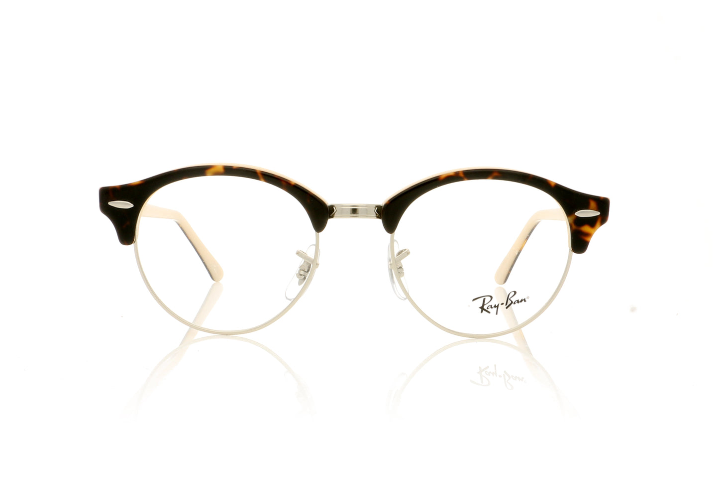 Ray-Ban Clubround 5239 Top Havana On Opal Peach Glasses - Front