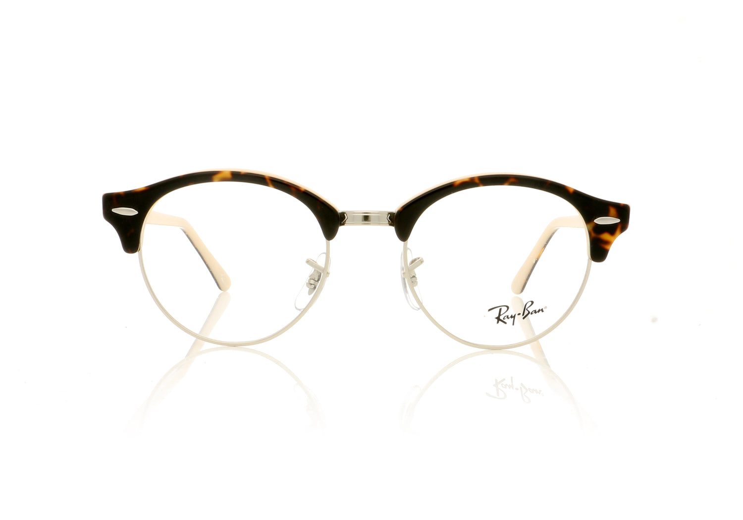 Ray-Ban Clubround 5239 Top Havana On Opal Peach Glasses - Front