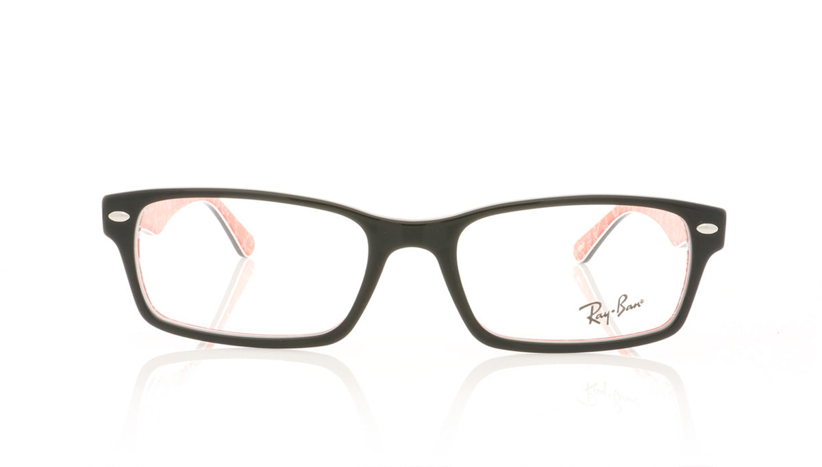 Ray-Ban 0RX5206 2479 Top Black On Texture Red Glasses - Front