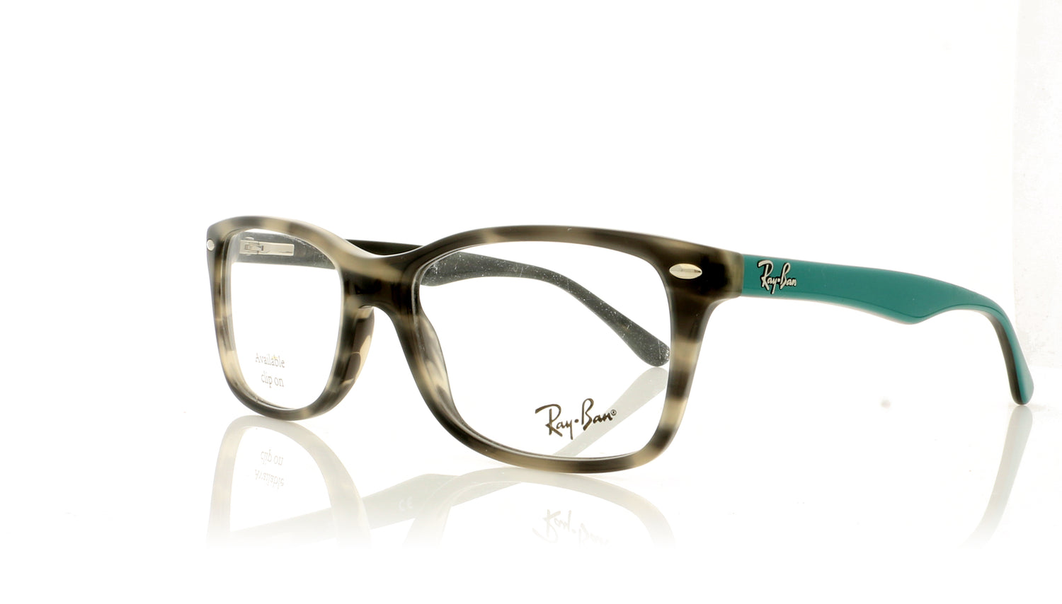 Ray-Ban 0RX5228 5800 Grey Green Havana Glasses - Angle