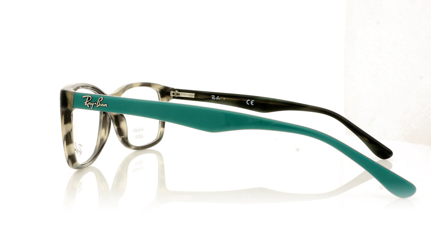 Ray-Ban 0RX5228 5800 Grey Green Havana Glasses - Side