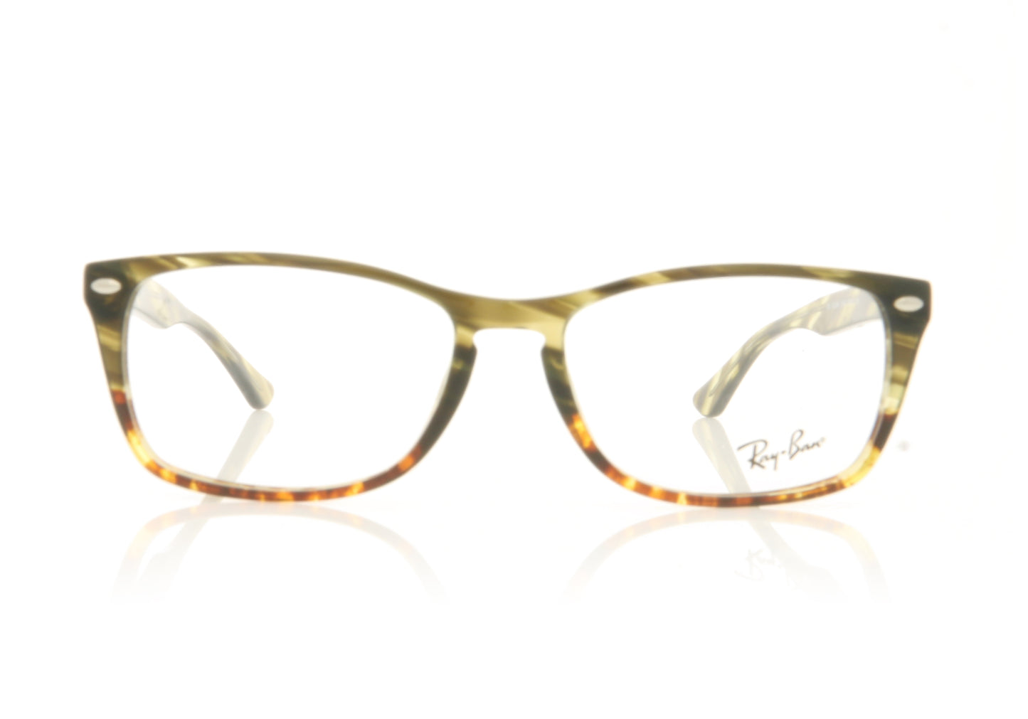 Ray-Ban 0RX5228M 5840 Green Gradient Brown Stripped Glasses - Front