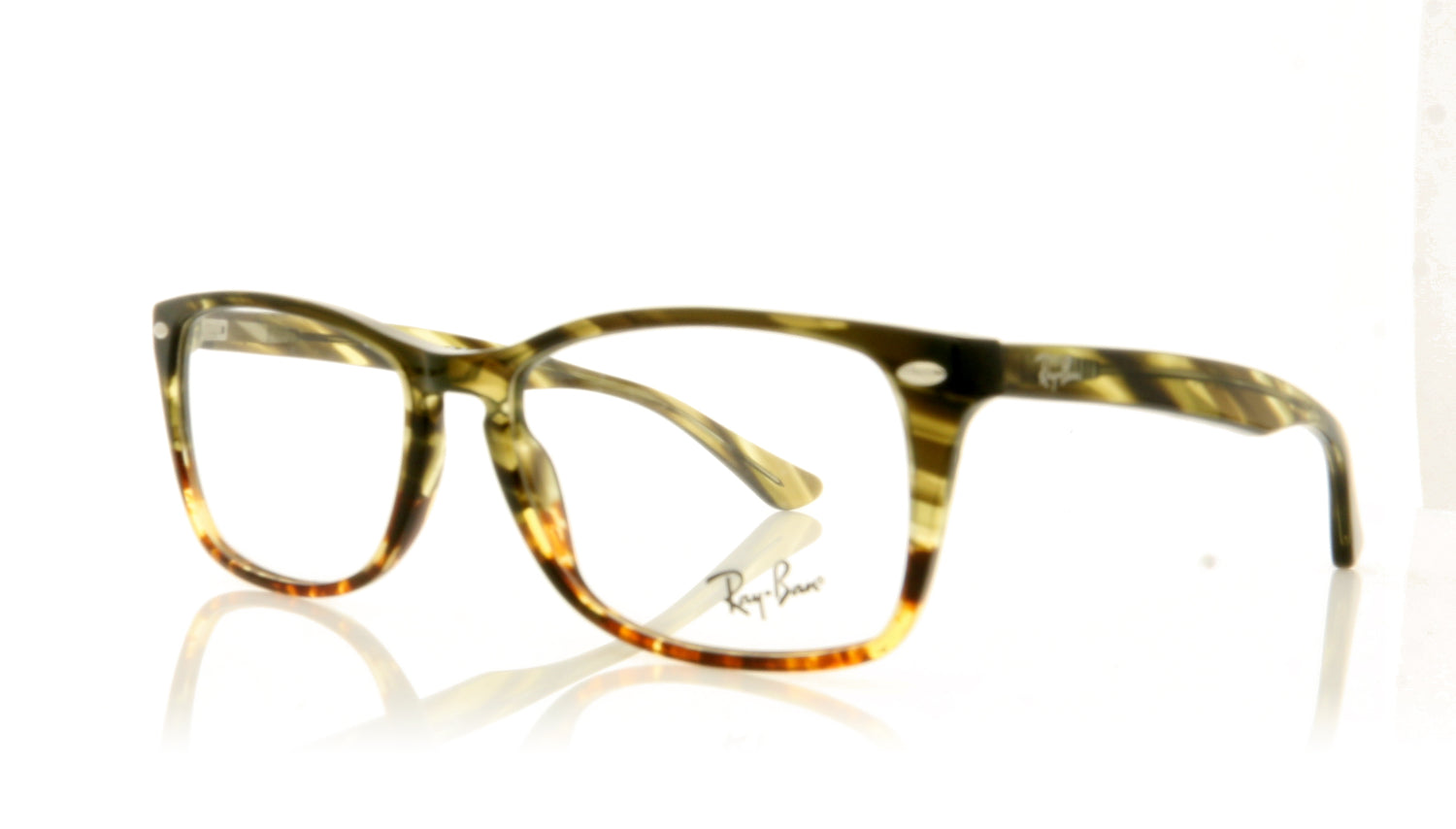 Ray-Ban 0RX5228M 5840 Green Gradient Brown Stripped Glasses - Angle
