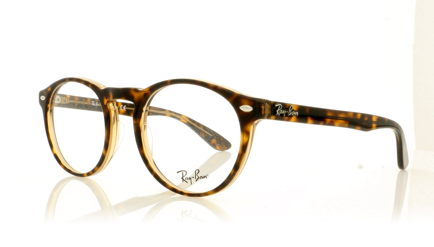 Ray-Ban 0RX5283 5989 Havana On Top Trasp Brown Glasses - Angle