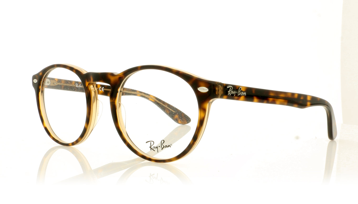 Ray-Ban 0RX5283 5989 Havana On Top Trasp Brown Glasses - Angle