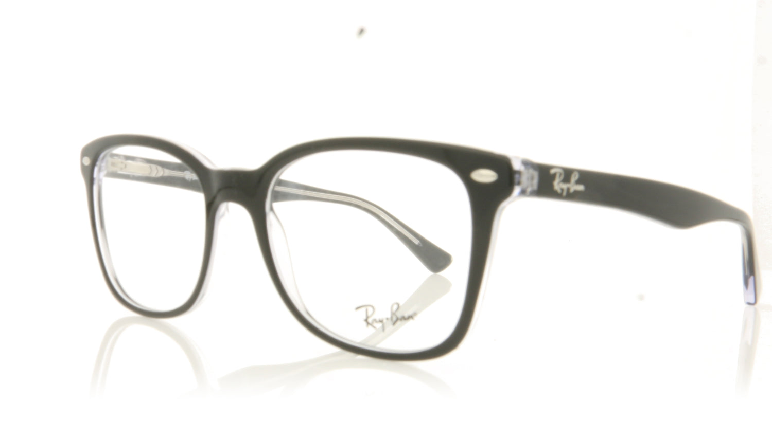 Ray-Ban 0RX5285 2034 Top Black On Transparent Glasses - Angle
