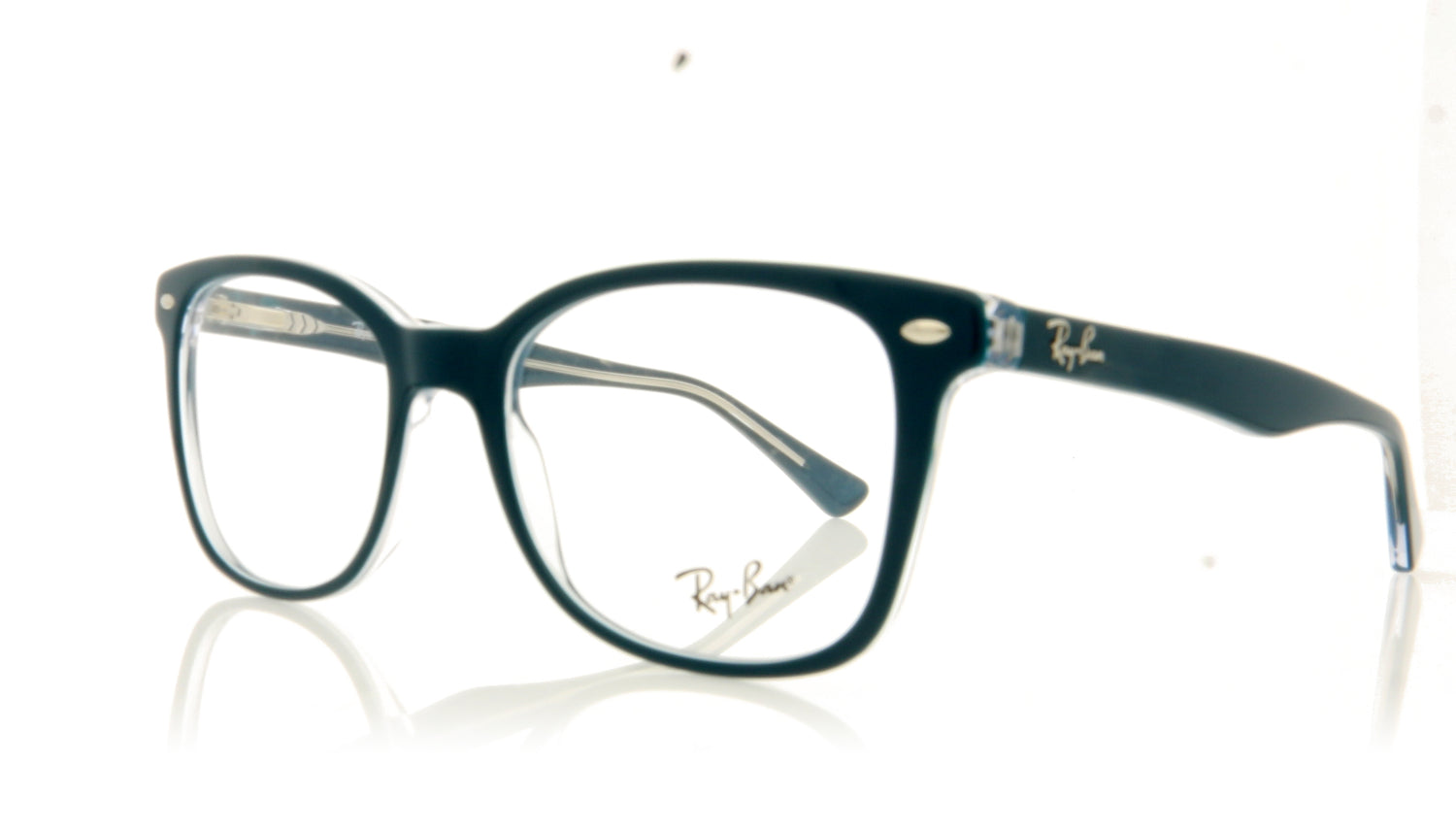 Ray-Ban 0RX5285 5763 Top Turquoise On Trasparent Glasses - Angle