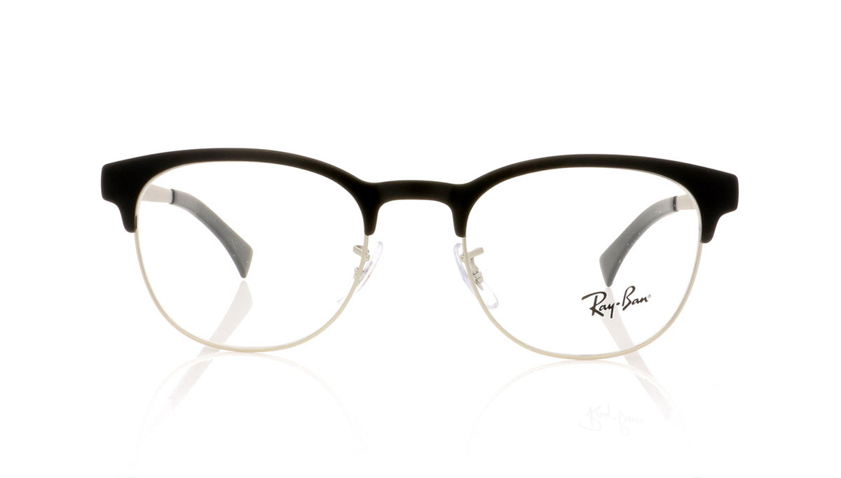 Ray-Ban 0RX6317 2832 Top Black On Matte Silver Glasses - Front