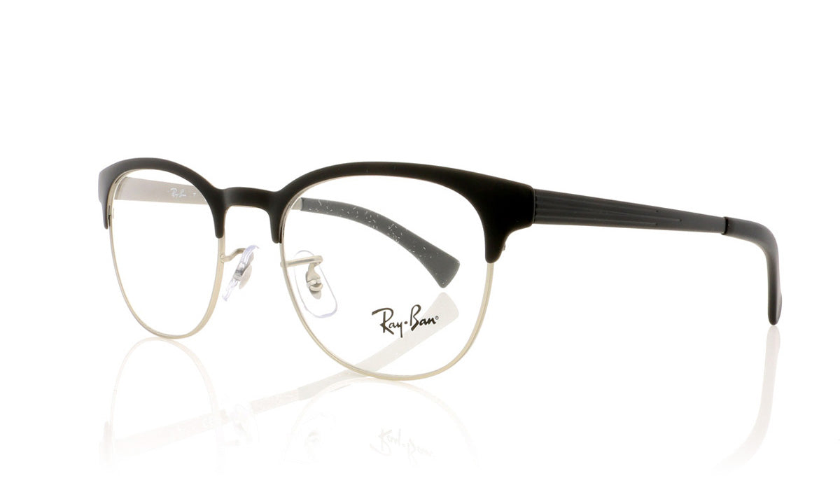Ray-Ban 0RX6317 2832 Top Black On Matte Silver Glasses - Angle