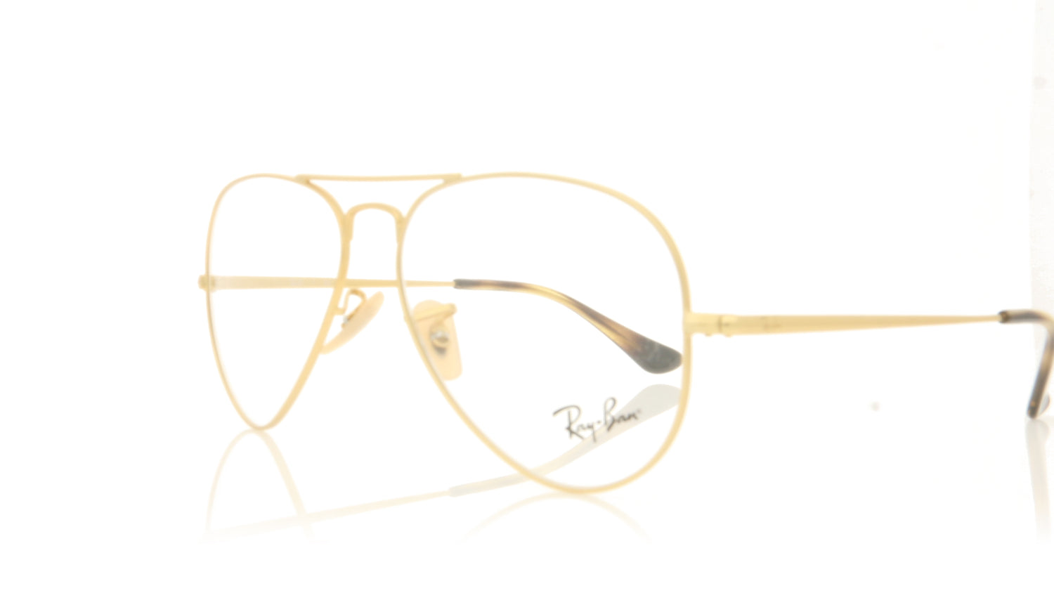 Ray-Ban Aviator 3033 Matte Gold Glasses - Angle