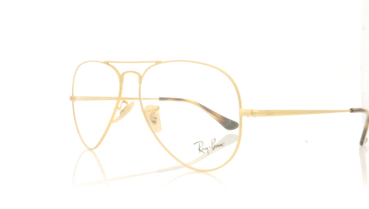 Ray-Ban Aviator 3033 Matte Gold Glasses - Angle