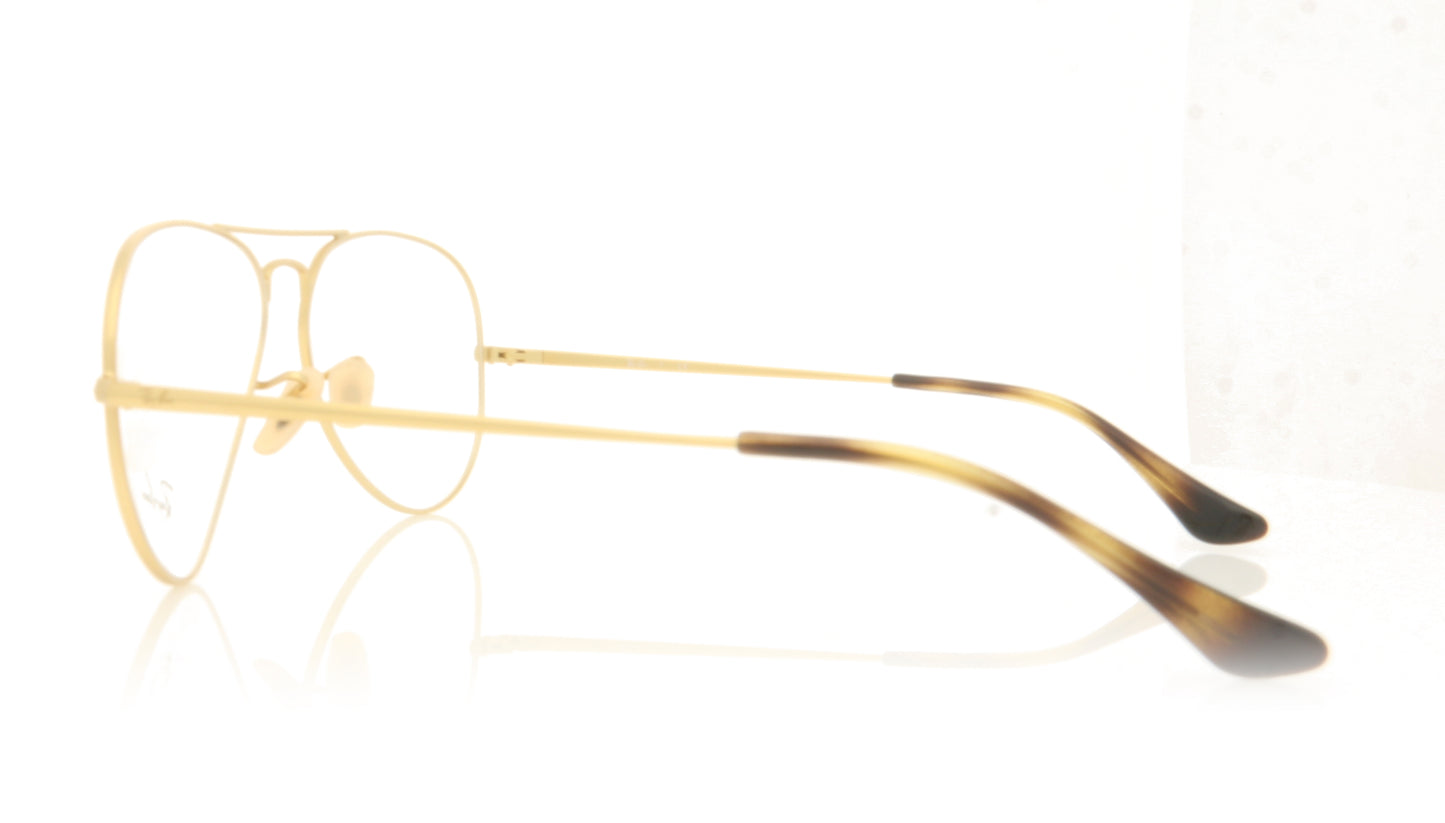 Ray-Ban Aviator 3033 Matte Gold Glasses - Side