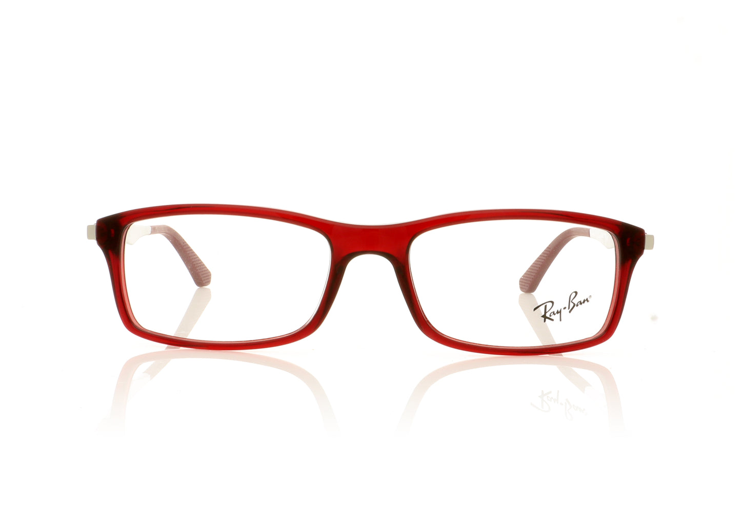 Ray-Ban 0RX7017 5773 Transparent Red Glasses - Front