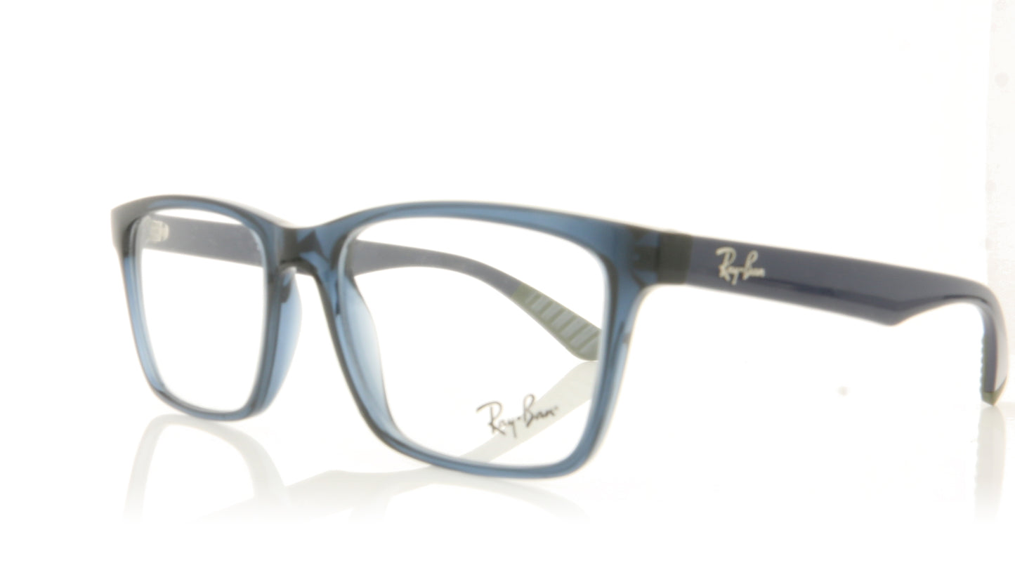 Ray-Ban 0RX7025 5796 Transparent Blue Glasses - Angle