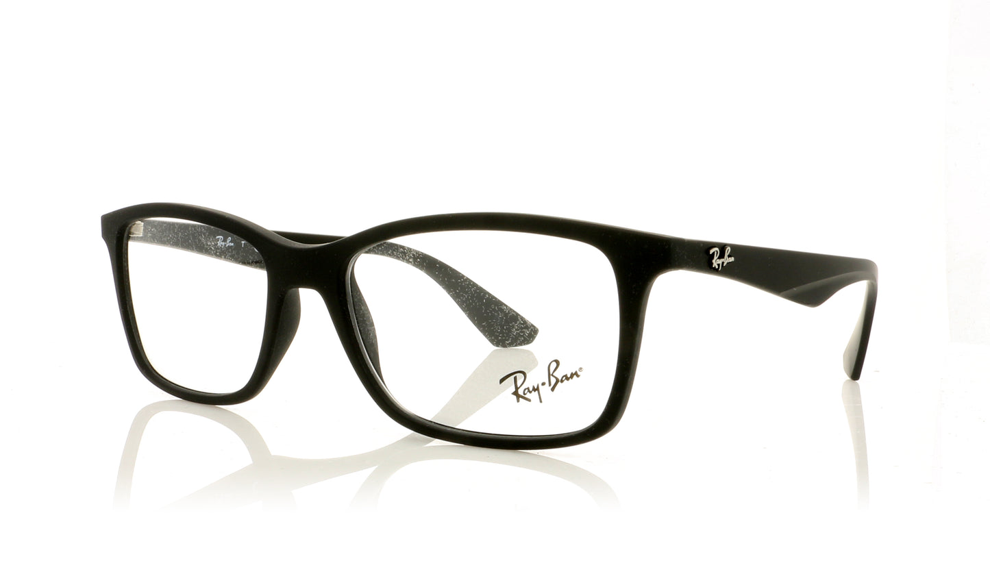 Ray-Ban 0RX7047 5196 Matte Black Glasses - Angle