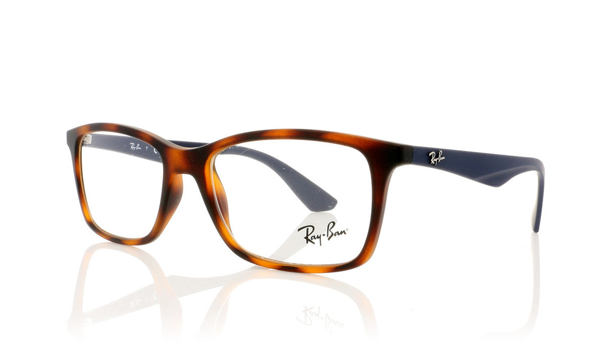 Ray-Ban 0RX7047 5574 Matte Light Havana Glasses - Angle