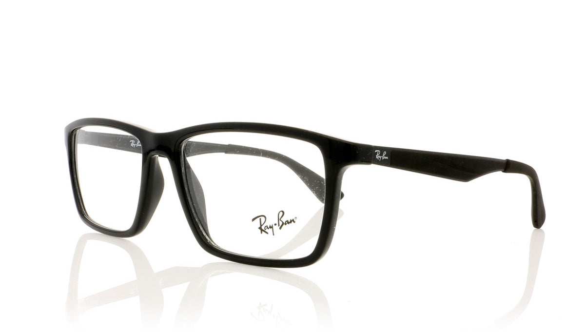 Ray-Ban 0RX7056 2000 Shiny Black Glasses - Angle