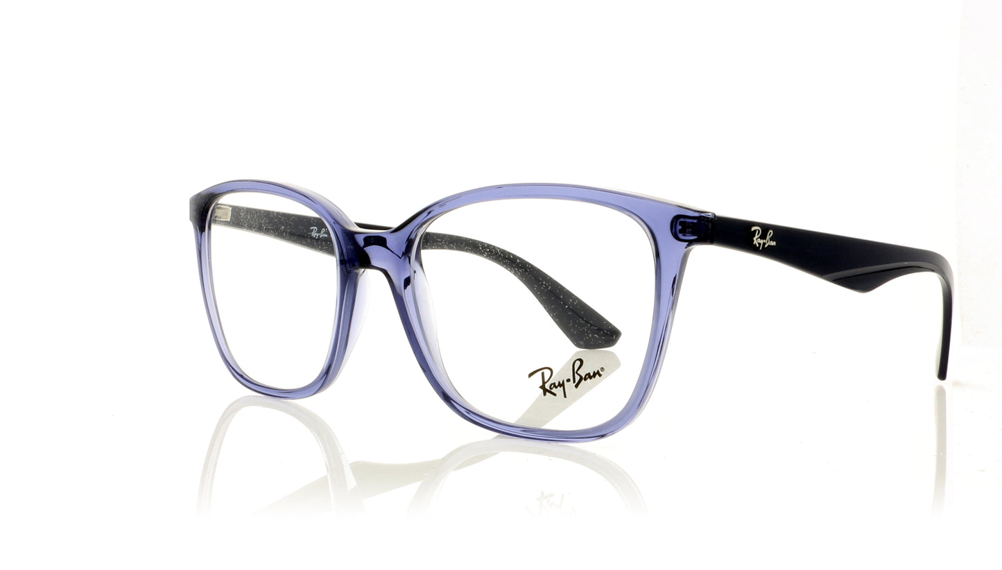 Ray-Ban 0RX7066 5995 Transparent Violet Glasses - Angle