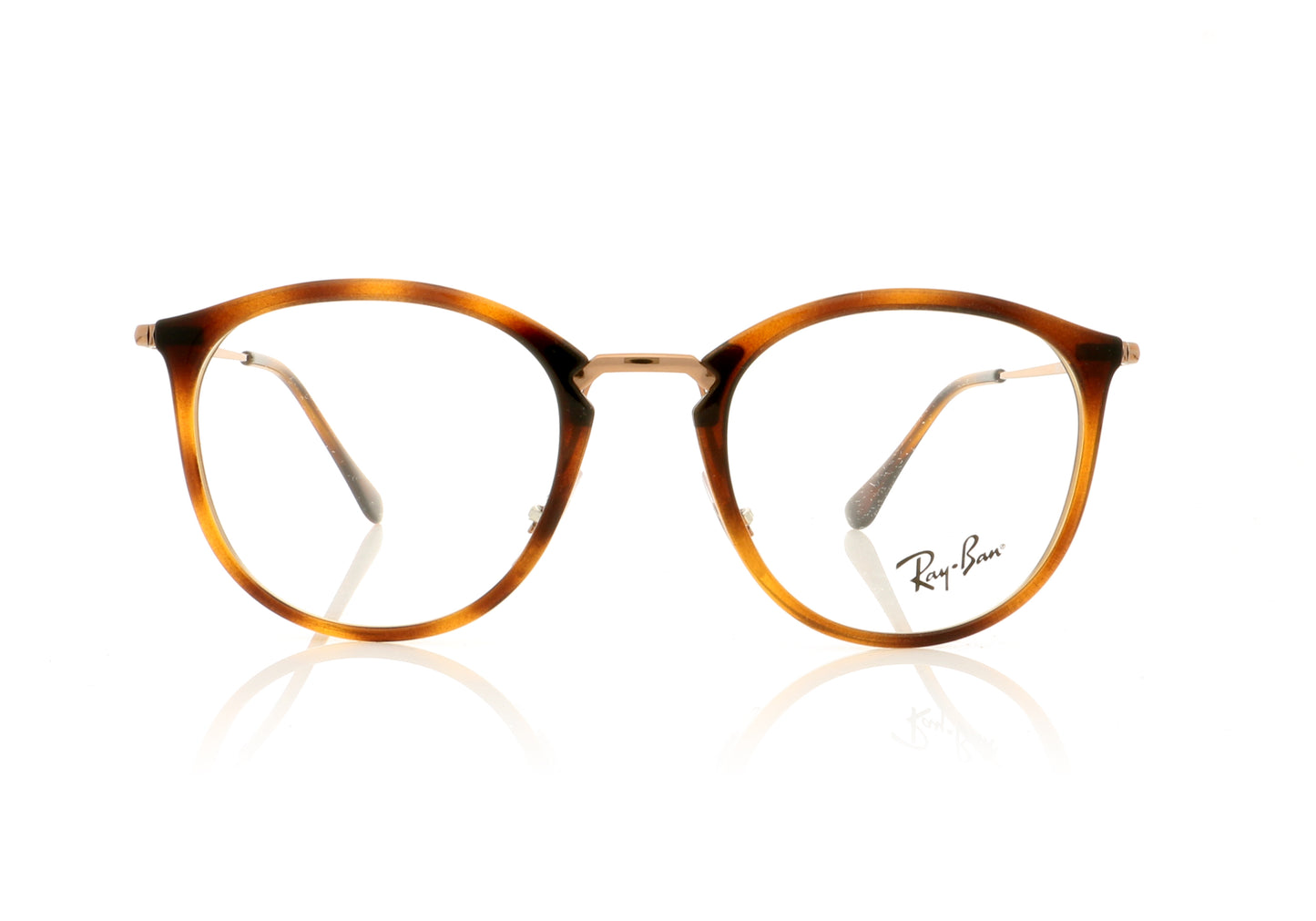 Ray-Ban 0RX7140 5687 Stripped Havana Glasses - Front