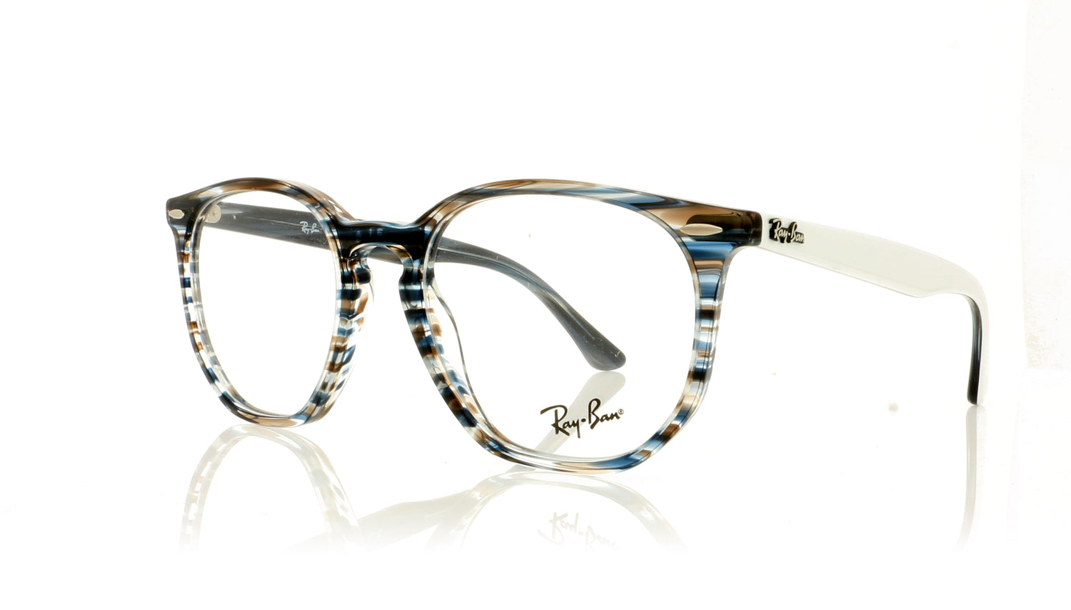Ray-Ban Hexagonal 5801 Blue Glasses - Angle