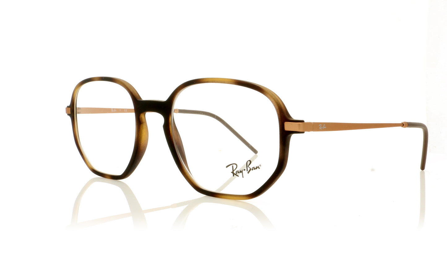 Ray-Ban 0RX7152 5365 Rubber Havana Glasses - Angle