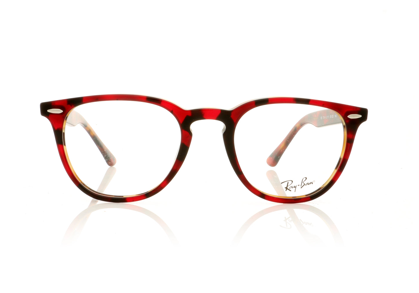 Ray-Ban 0RX7159 5911 Top Trasp Red On Havanaorange Glasses - Front