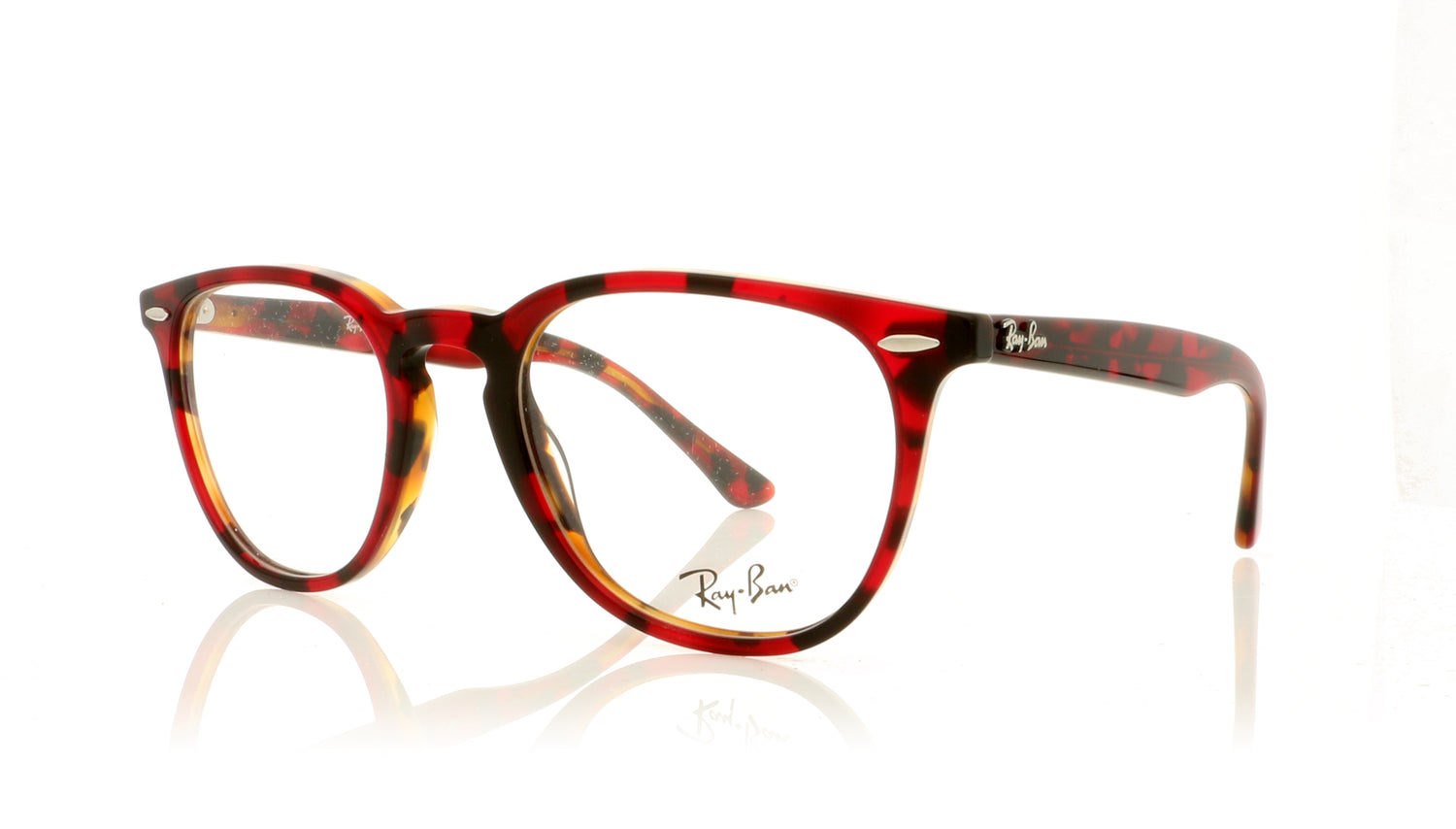 Ray-Ban 0RX7159 5911 Top Trasp Red On Havanaorange Glasses - Angle