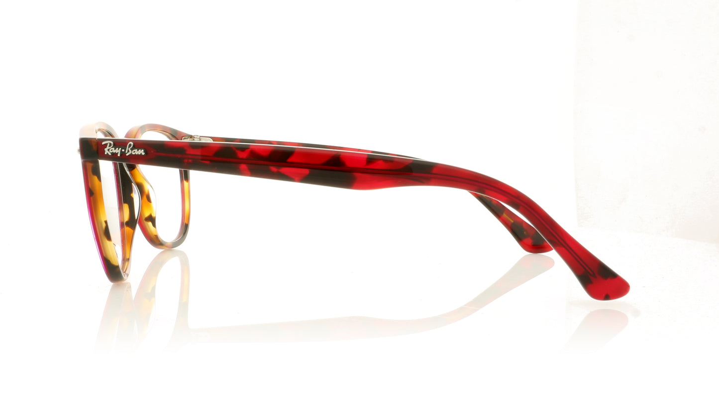 Ray-Ban 0RX7159 5911 Top Trasp Red On Havanaorange Glasses - Side