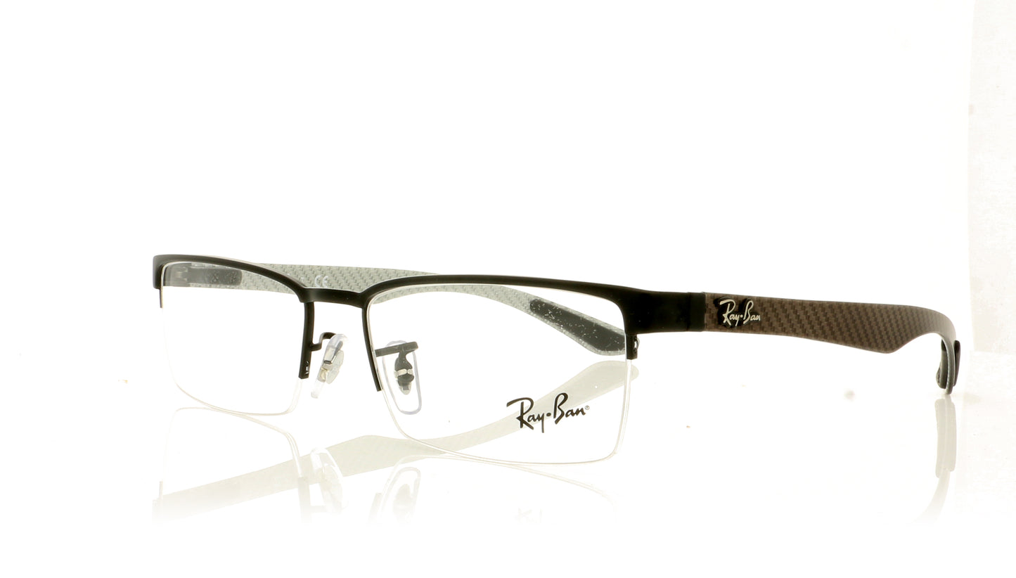 Ray-Ban 0RX8412 2503 Matte Black Glasses - Angle