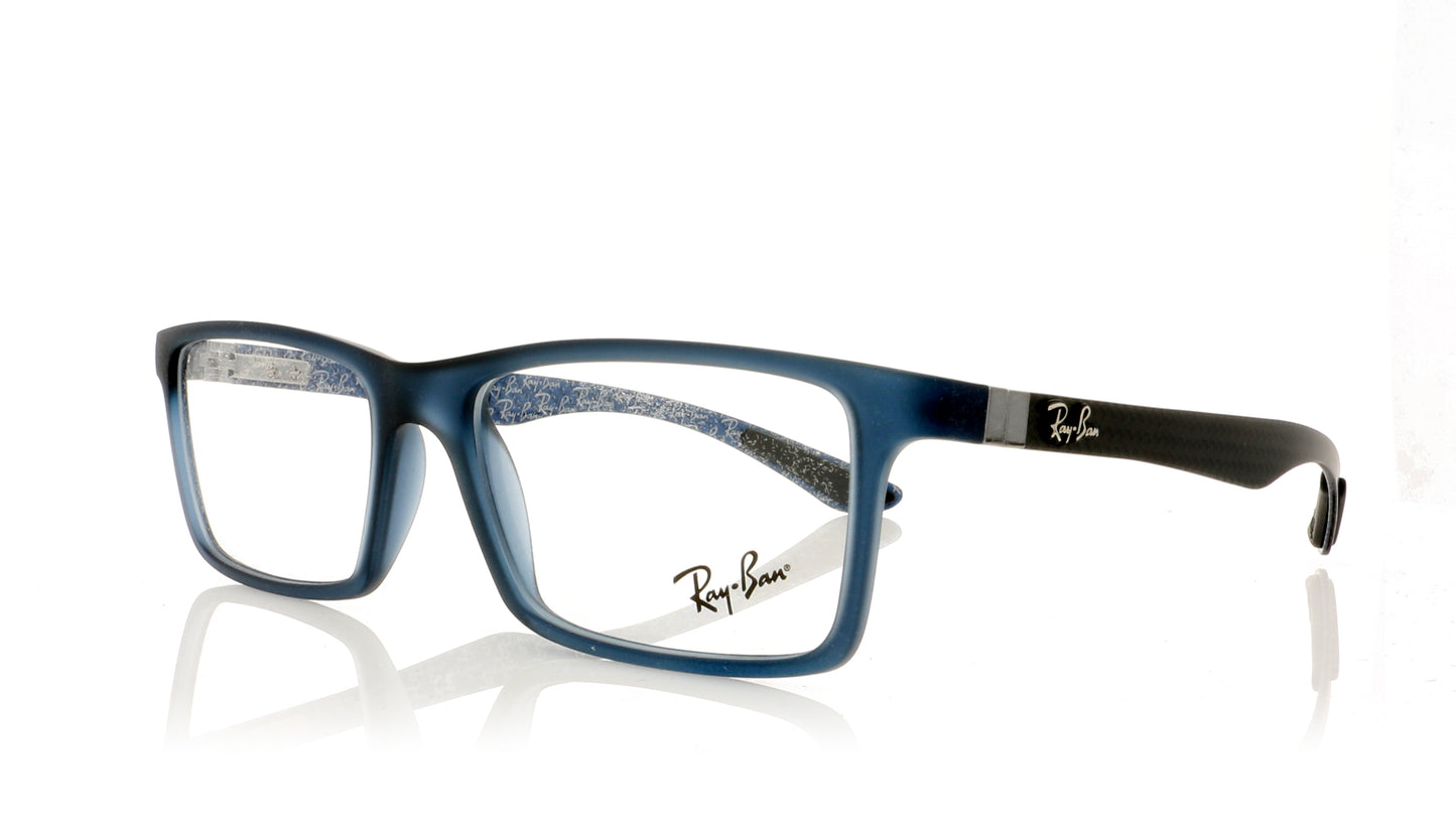 Ray-Ban 0RX8901 5262 Demi Gloss Blue Glasses - Angle