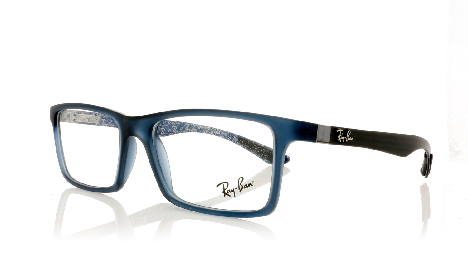 Ray-Ban 0RX8901 5262 Demi Gloss Blue Glasses - Angle