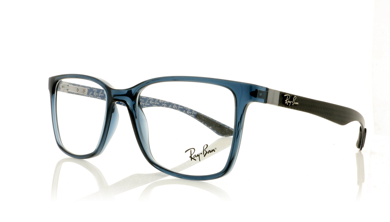 Ray-Ban 0RX8905 5844 Transparent Blue Glasses - Angle