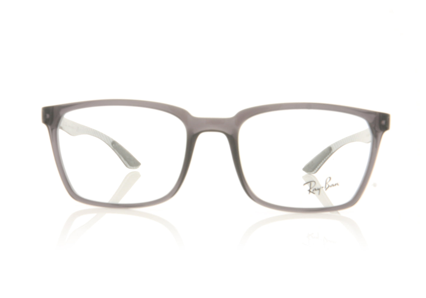 Ray-Ban 0RX8906 8061 Shiny Transparent Grey Glasses - Front