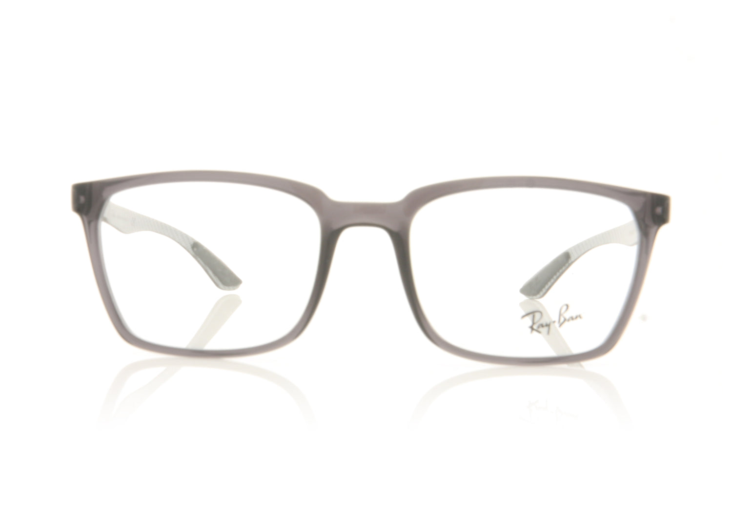 Ray-Ban 0RX8906 8061 Shiny Transparent Grey Glasses - Front