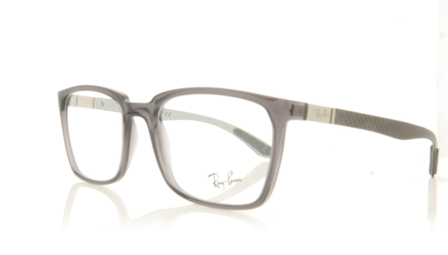 Ray-Ban 0RX8906 8061 Shiny Transparent Grey Glasses - Angle