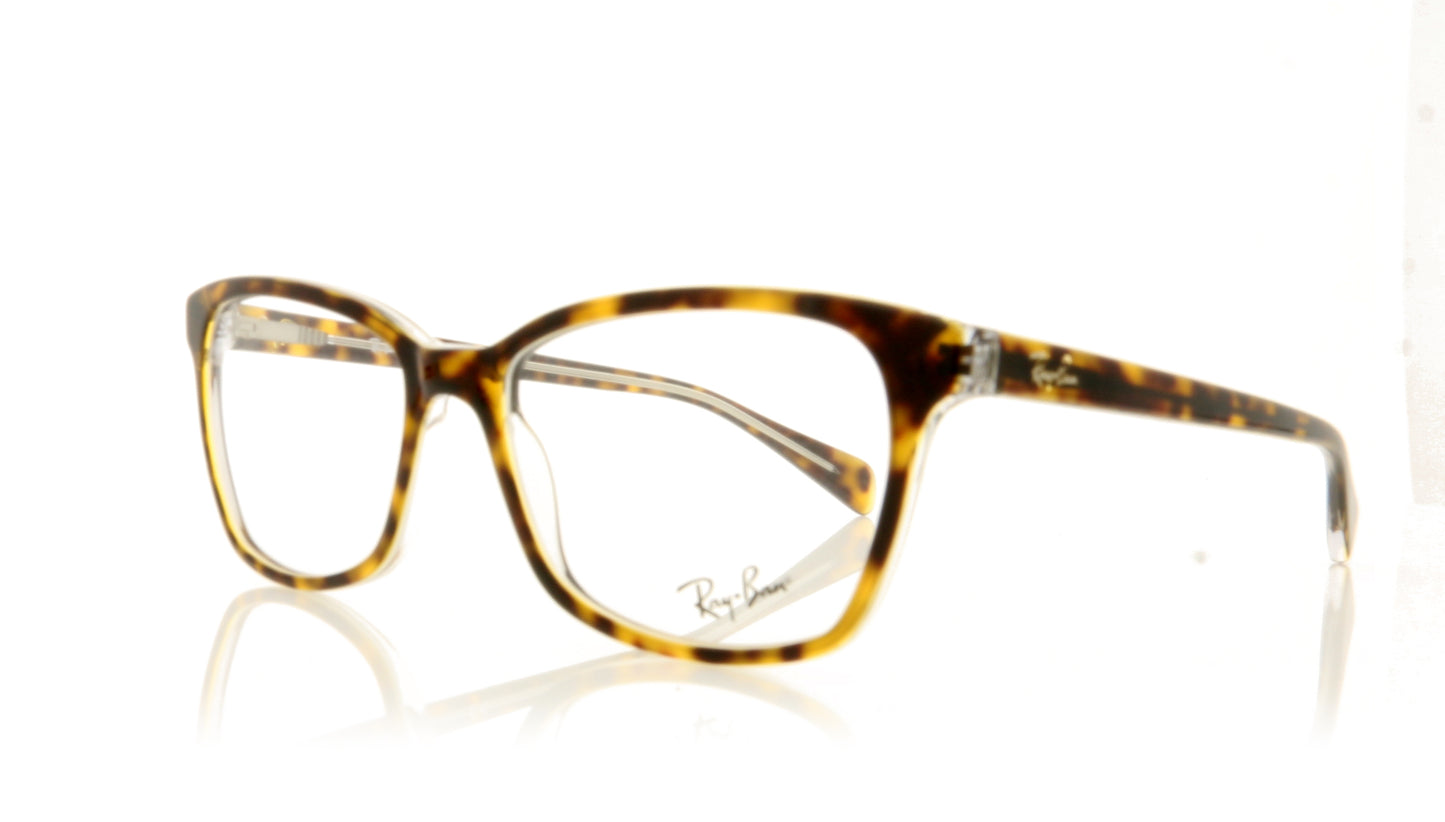 Ray-Ban RB5362 5082 Havana with Clear Transparent Glasses - Angle