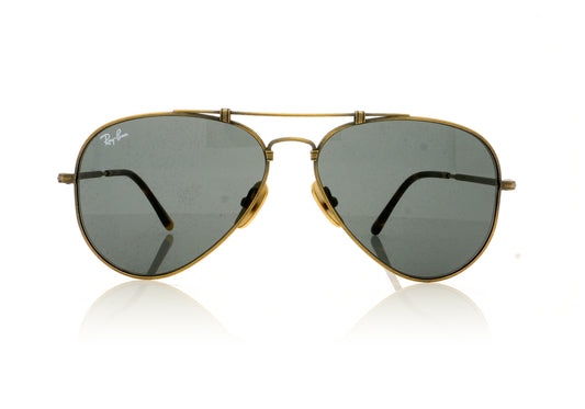Ray-Ban 0RB8125 RB8125 Aviator 913757 Antique Gold Sunglasses - Front