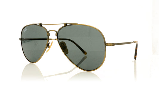Ray-Ban 0RB8125 RB8125 Aviator 913757 Antique Gold Sunglasses - Angle