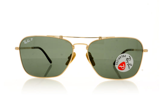 Ray-Ban 0RB8136M RB8136M Caravan 91433P Gold Plated Sunglasses - Front