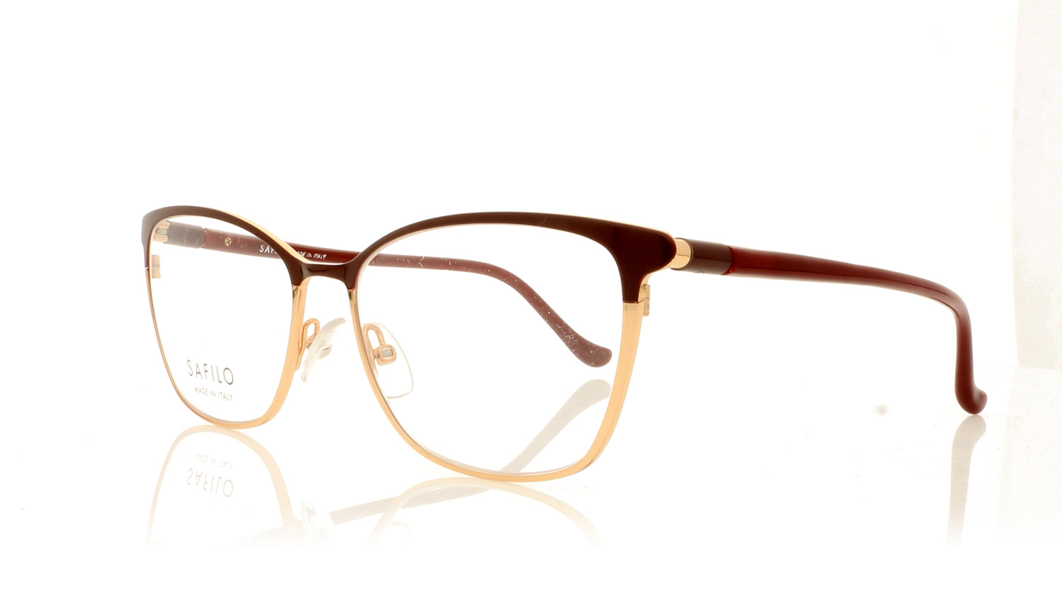 Safilo Profilo 03 NOA Gold Burgundy Glasses - Angle