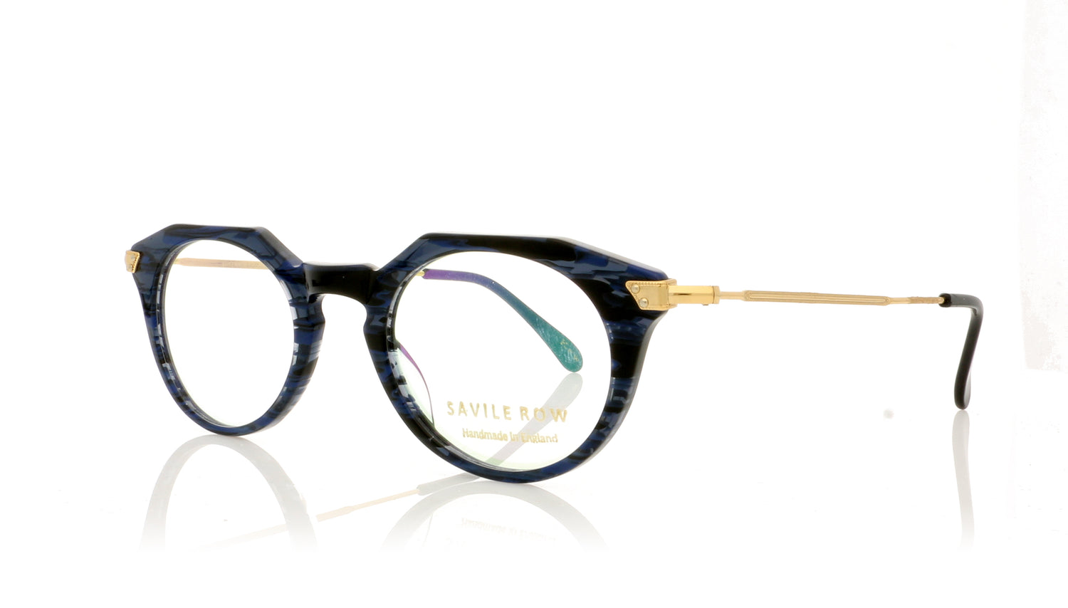 Savile Row Kew Night Sky Blue Glasses - Angle
