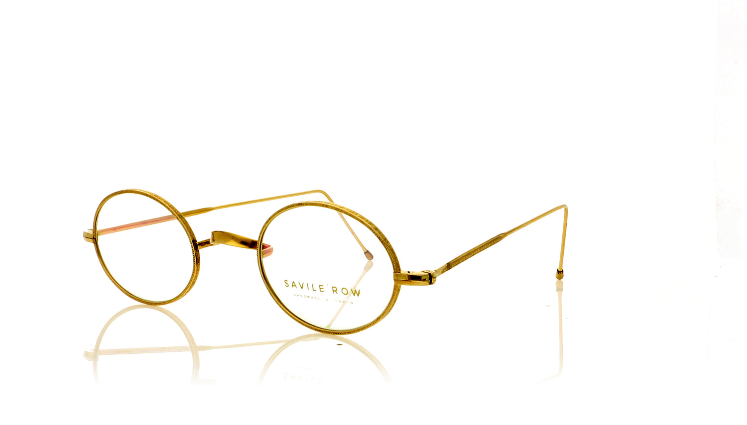 Savile Row Oval G Gold Glasses - Angle