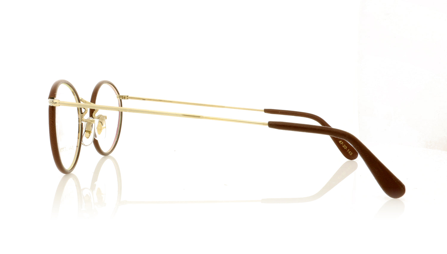 Savile Row Panto Leather Brown Glasses - Side
