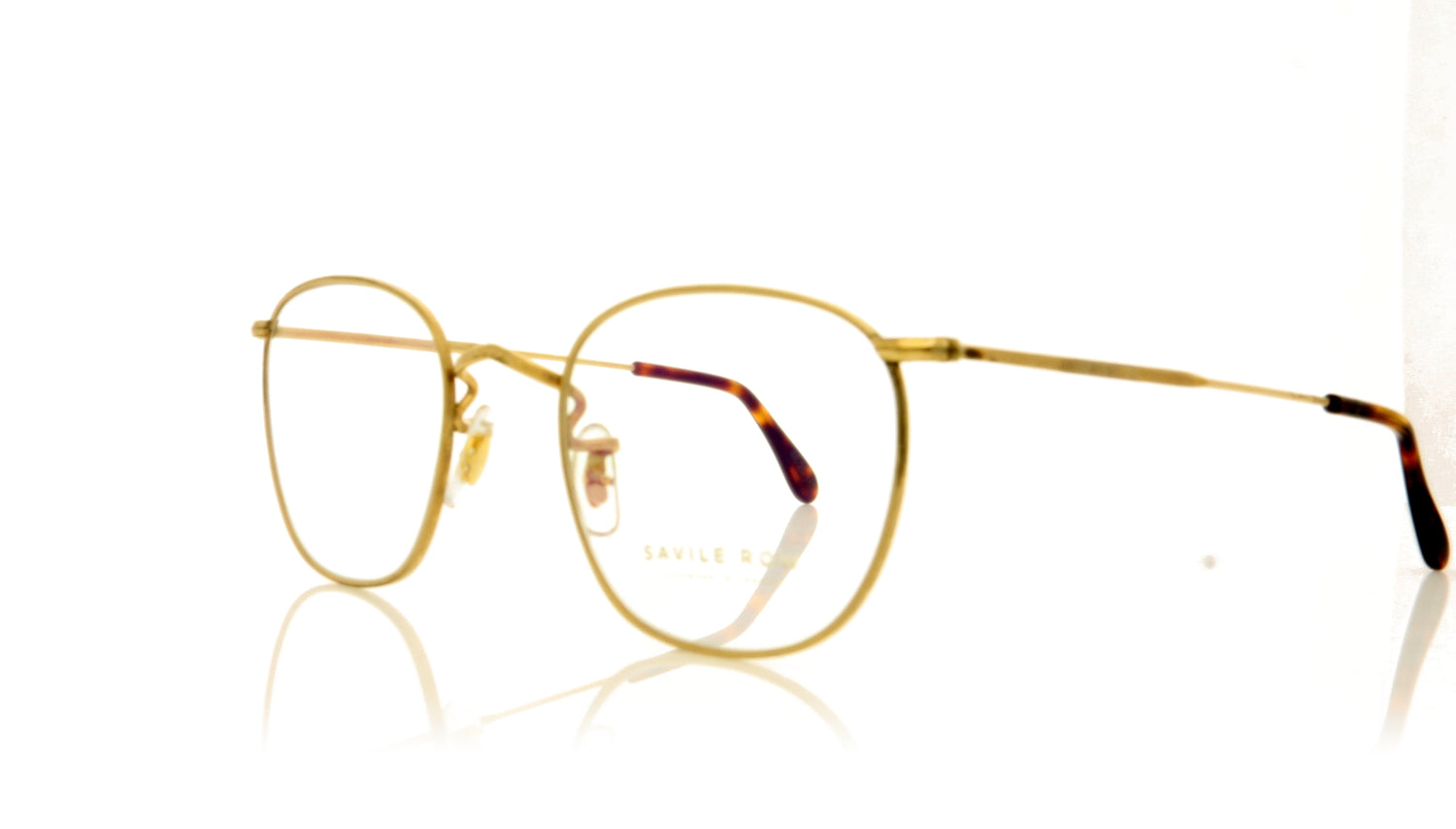 Savile Row Quadra Gold Gold Glasses - Angle