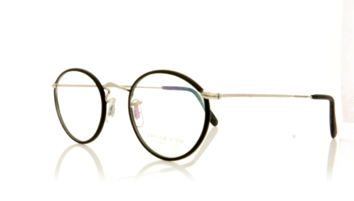 Savile Row Panto Leather Leather Glasses - Angle