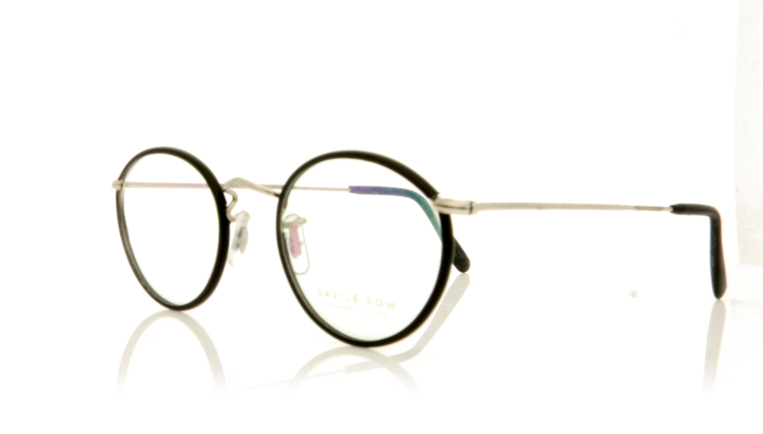 Savile Row Panto Leather Leather Glasses - Angle