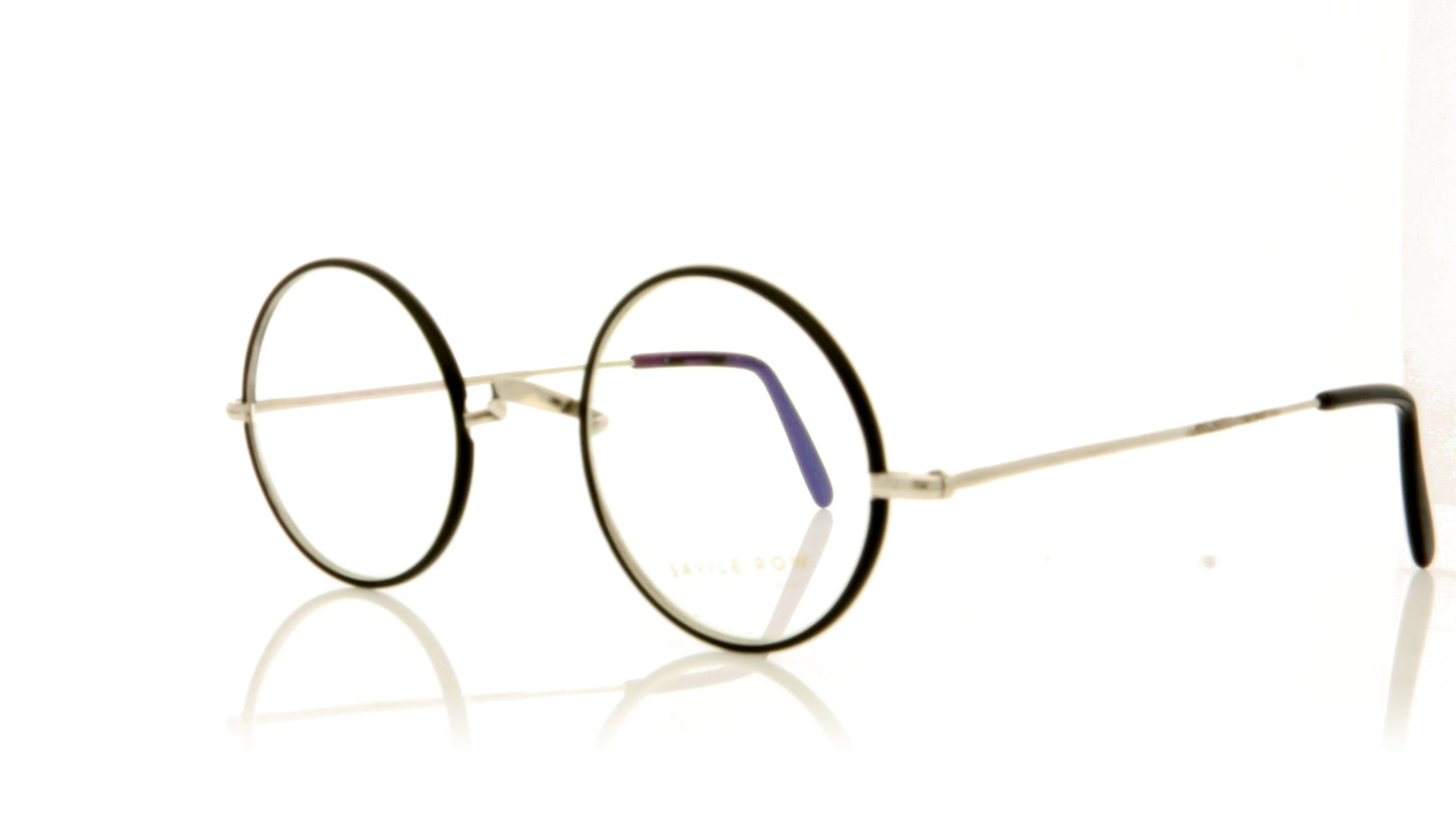 Savile Row Warwick Rhodium Rhodium Glasses - Angle