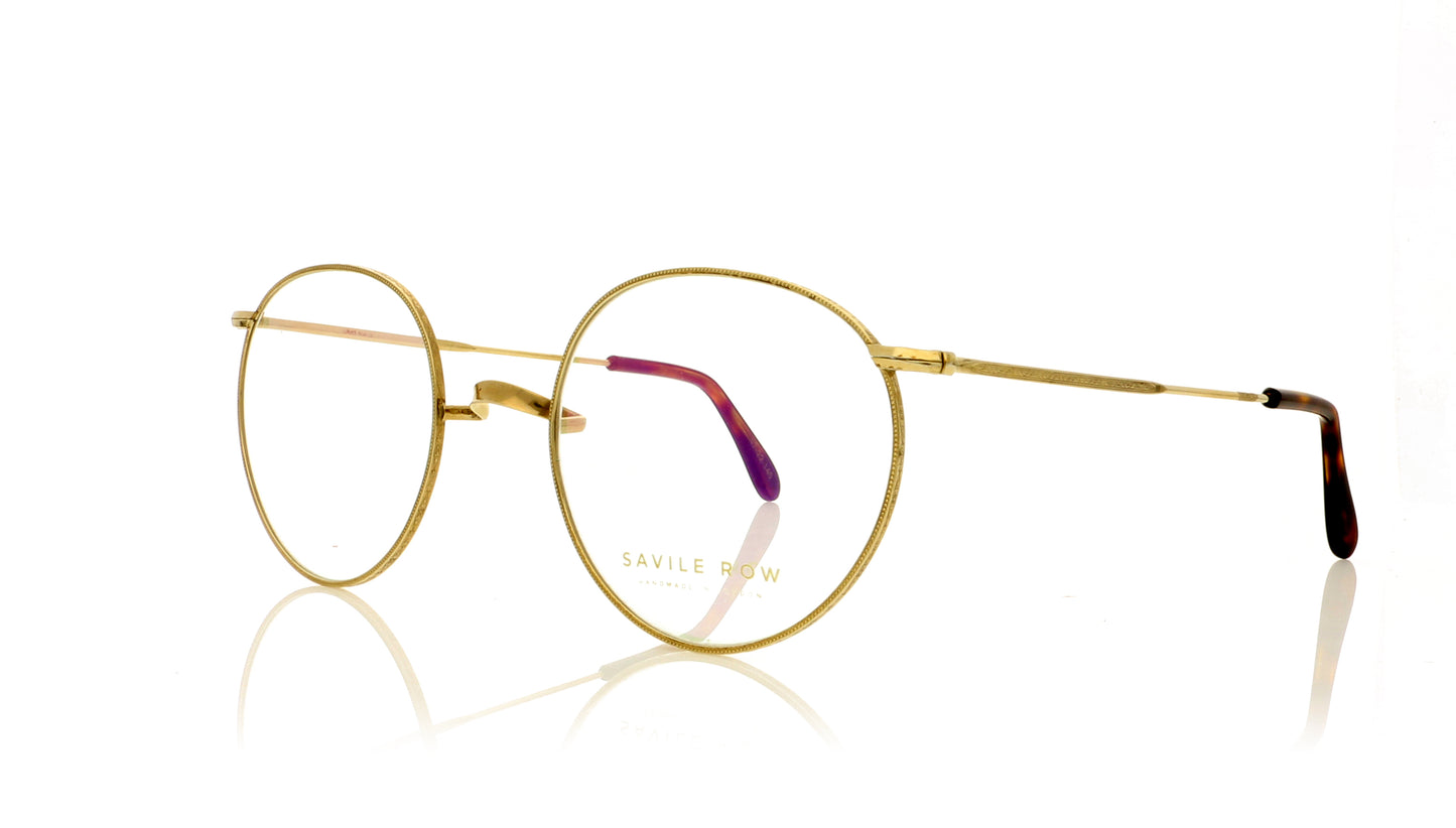 Savile Row Windsor GOL Gold Engraved Glasses - Angle